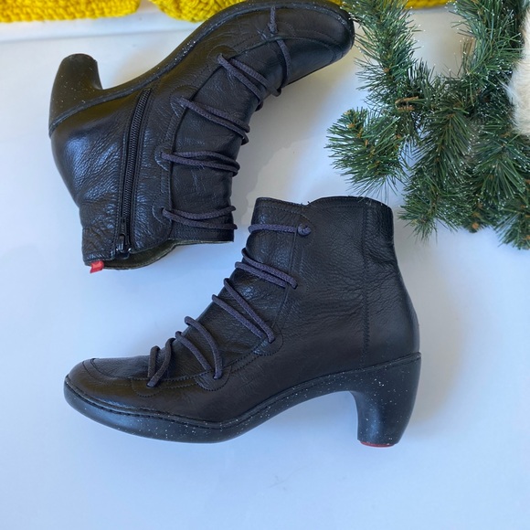 Camper Dark Brown Ankle Boots - Picture 2 of 10